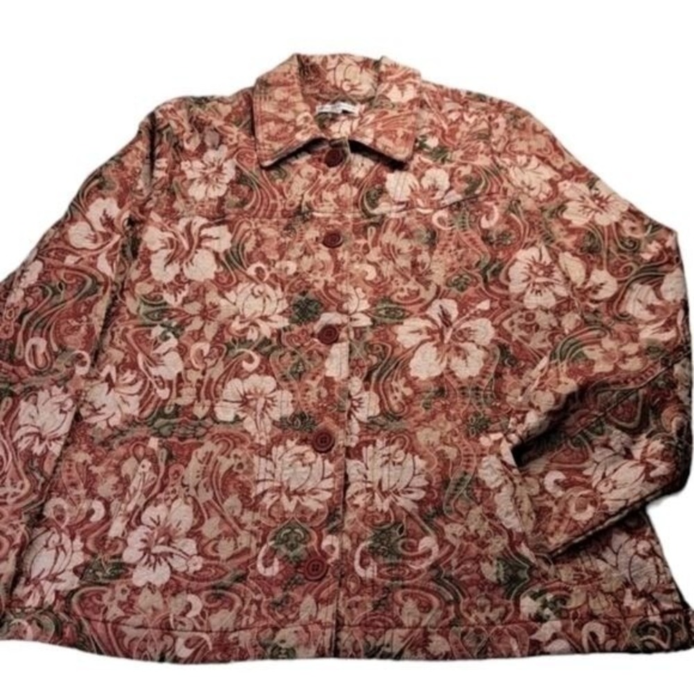 Rebecca Malone Vintage Women's Floral Quilt Pink & Green Size L - Picture 6 of 13